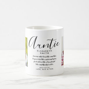Elegant Girly Script Auntie Quote Photo Coffee Mug