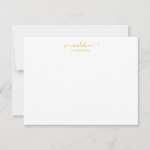 Elegant Girly Script Mustard Yellow Typography Card
