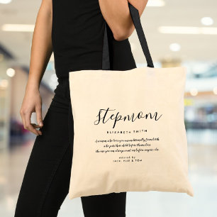 Elegant Girly Script Stepmom Quote Tote Bag