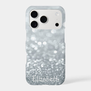 Elegant Girly Silver Glittery Bokeh -Personalised