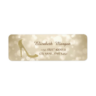 Elegant Girly Stylish  Bokeh,Glitter Heel  Address
