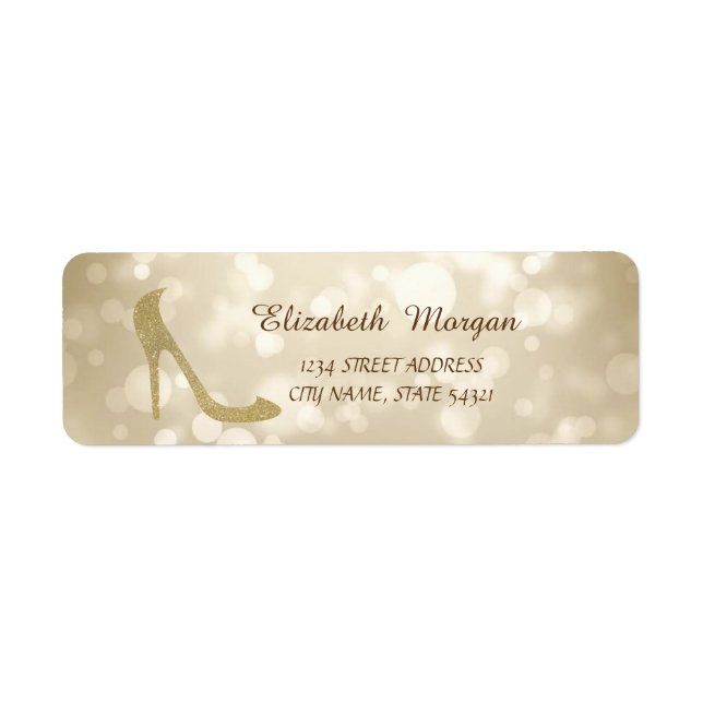 Elegant Girly Stylish  Bokeh,Glitter Heel  Address (Front)
