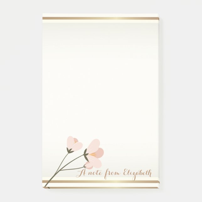 Elegant Girly Stylish,Flower Post-it Notes (Front)