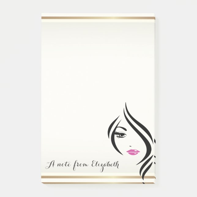 Elegant Girly Stylish  ,Girl Post-it Notes (Front)