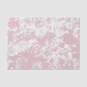 Elegant girly trendy pink coral white floral lace tissue paper