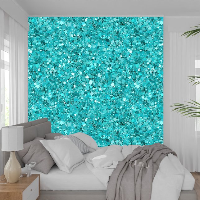 Elegant Girly Turquoise Glitter Texture  Wallpaper (Elegant Girly Turquoise Glitter Texture Wallpaper)