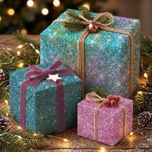 Elegant Girly Turquoise Iridescent Unicorn Wrapping Paper Sheet