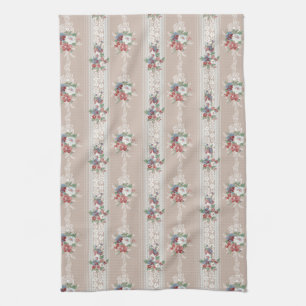 Elegant Girly Vintage Floral Tea Towel
