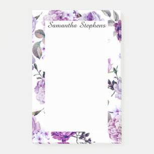 Elegant Girly Violet Lilac Purple Flowers Post-it Notes