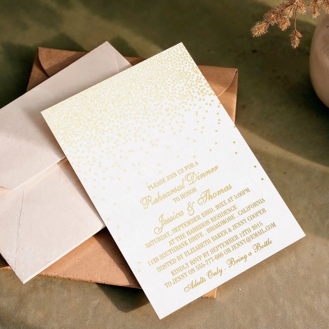 Elegant Glam Confetti Wedding Rehearsal Dinner (Creator Uploaded)