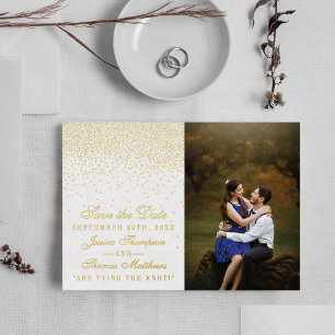 Elegant Glam Confetti Wedding Save The Date Real