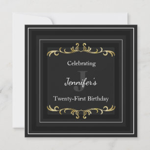Elegant Glam Gold Birthday Invitation