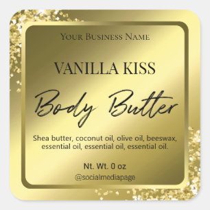 Elegant Glam Gold Body Butter Labels