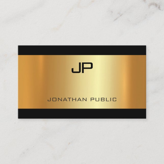 Elegant Glam Gold Look Modern Fashionable Luxury Business Card (Front)