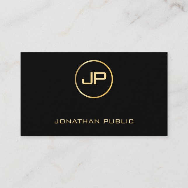 Elegant Glam Gold Look Modern Premium Thick Luxury Business Card (Front)