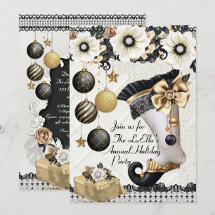 Elegant Glam Holiday Christmas Party Invitations