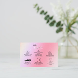 Elegant Glam Holographic Cake Care Business Card