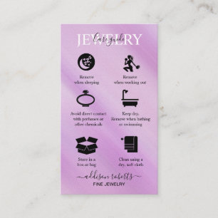 Elegant Glam Iridescent Holographi Jewellery Care Business Card