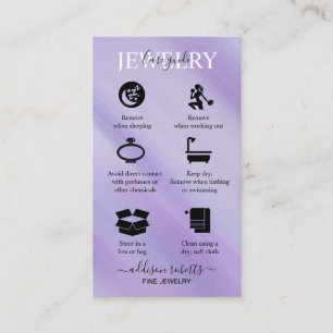 Elegant Glam Iridescent Holographi Jewellery Care  Business Card
