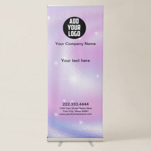 Elegant Glam Iridescent Holographic Retractable Banner