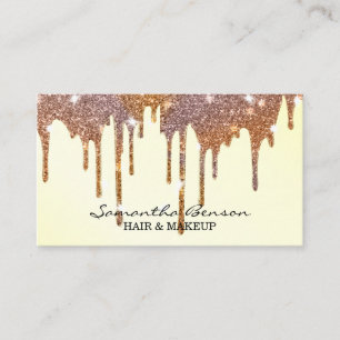 Elegant glam makeup artist  business card