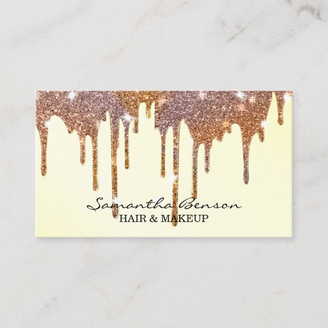 Elegant glam makeup artist  business card (Front)