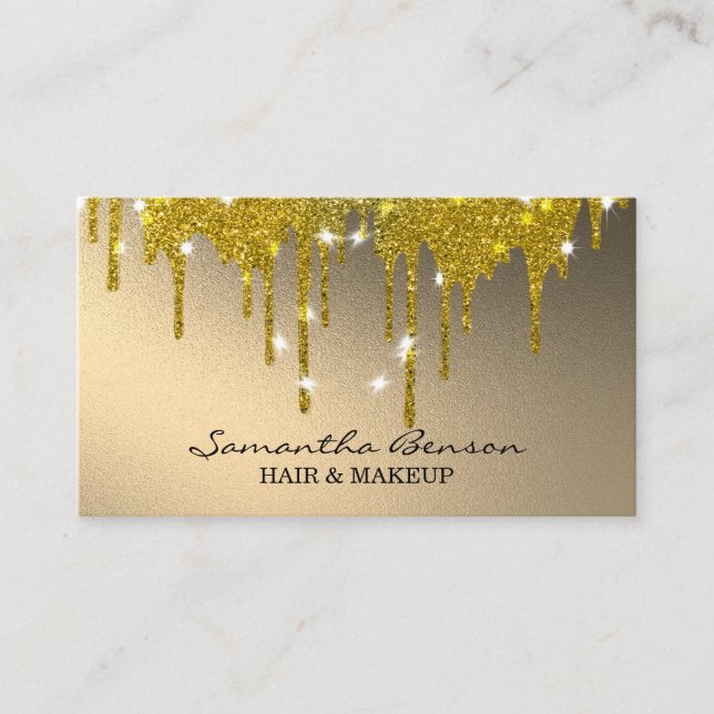 Elegant glam makeup artist  business card (Front)