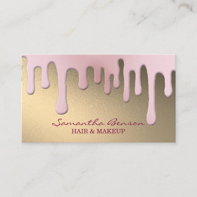 Elegant glam makeup artist  business card (Front)