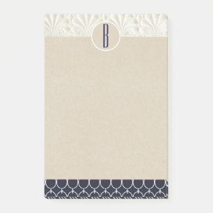 Elegant Glam Nautical Custom Kraft Rustic Monogram Post-it Notes