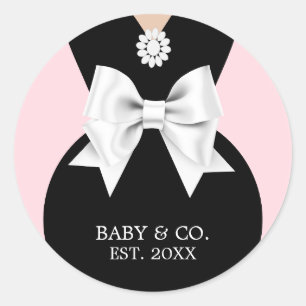 Elegant Glam Pink Baby & Co Tiffany Baby Shower Classic Round Sticker