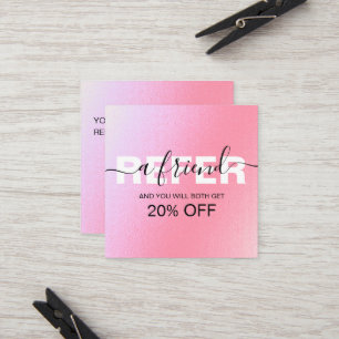 Elegant Glam pink Holographic Referral Card