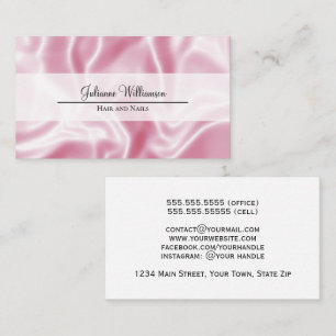 Elegant Glam Pink Satin Feminine Business Card