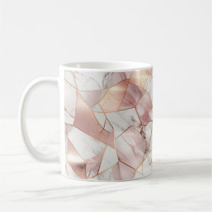 Elegant Glam Rose Gold Agate Marble Pattern Coffee Mug