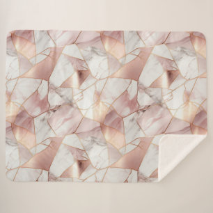 Elegant Glam Rose Gold Agate Marble Pattern  Sherpa Blanket