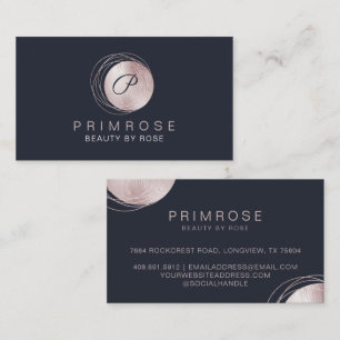 Elegant Glam Rose Gold Luxury Abstract Monogram Business Card