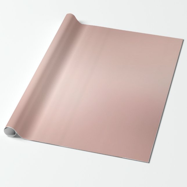 Elegant Glam Rose Gold Metallic Look Modern Golden Wrapping Paper (Unrolled)