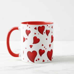 Elegant Glam Stylish Trendy Red Heart valentine's Mug