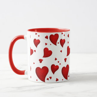 Elegant Glam Stylish Trendy Red Heart valentine's  Mug