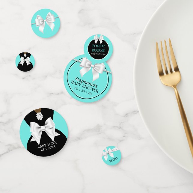 Elegant Glam Teal Ethnic Tiffany Baby Shower Confetti (Group)
