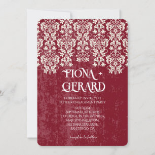 Elegant Glamor Lace Engagement Party Invitation