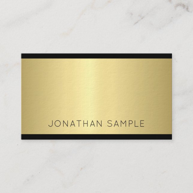 Elegant Glamour Design Modern Gold Luxury Trendy Business Card (Front)