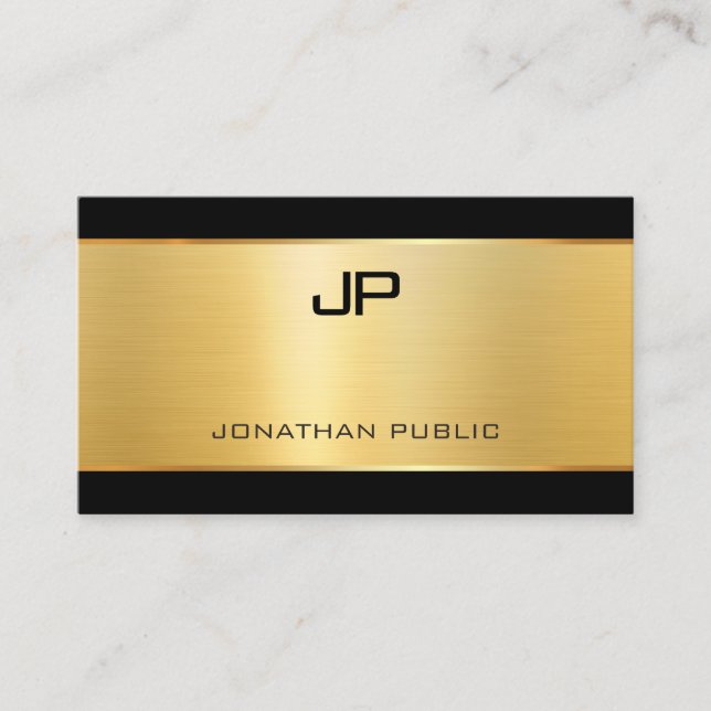 Elegant Glamour Gold Modern Luxurious Template Business Card (Front)