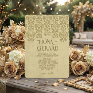 Elegant Glamour Lace Engagement Party Invitation