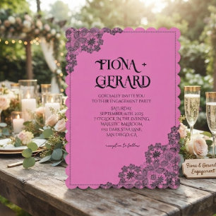 Elegant Glamour Lace Engagement Party Invitation