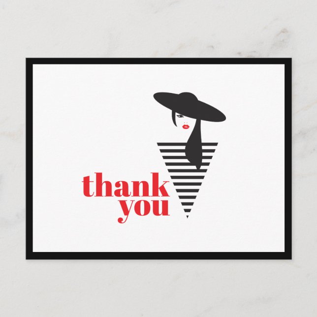 Elegant Glamour Mod Stylist Poshmark Thank You Postcard (Front)