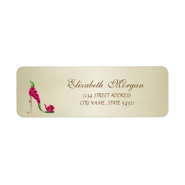 Elegant Glamourous  Address Label-Heel (Front)