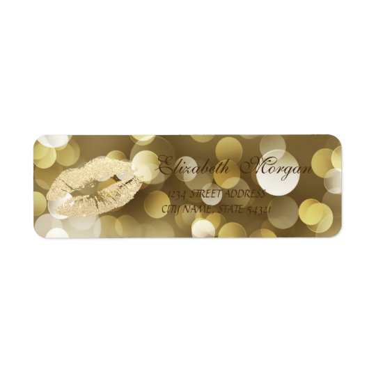 Elegant Glamourous Address Label-Lips Return Address Label