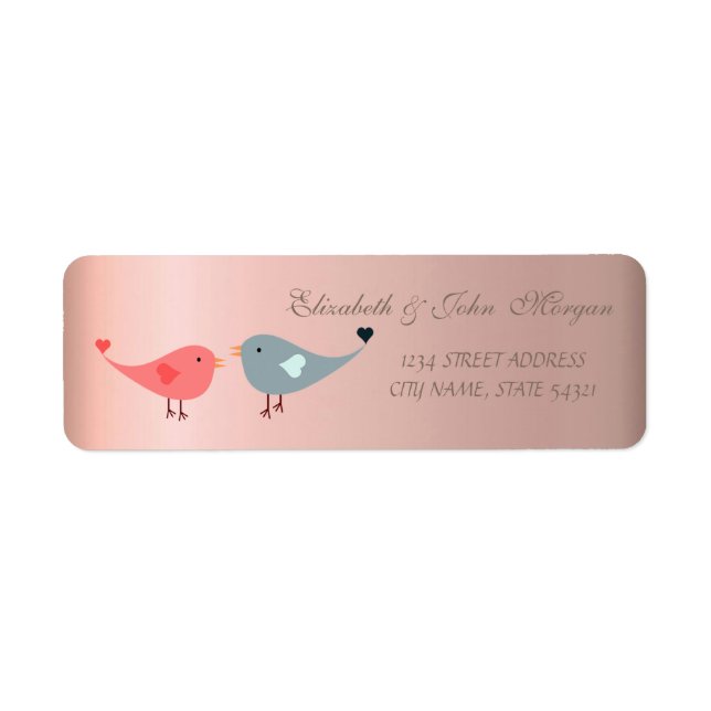 Elegant  Glamourous ,Birds In Love  Address Label (Front)