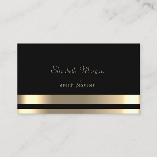 Elegant,Glamourous ,Chic ,Stripes ,Black Business Card (Front)