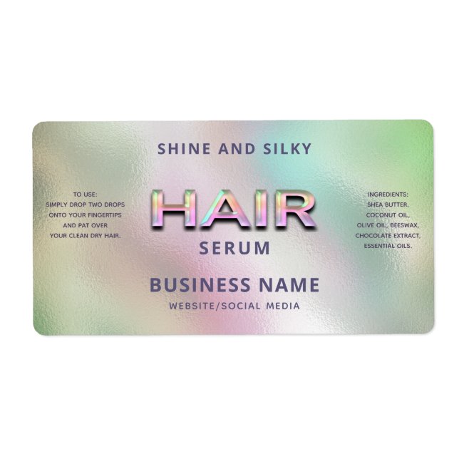 Elegant  glamourous colourful holographic HAIR ser (Front)